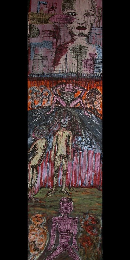 Malerei - gemaltes 12, Fleisch und Konstrukt